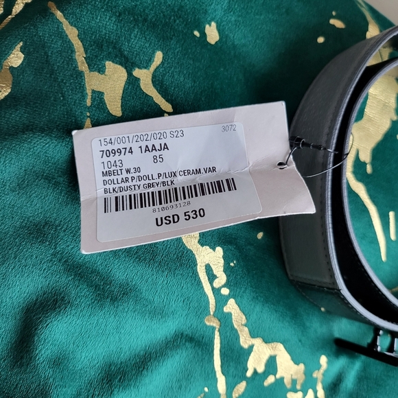 Gucci Black and Gray Leather Belt - Picture 3 of 8